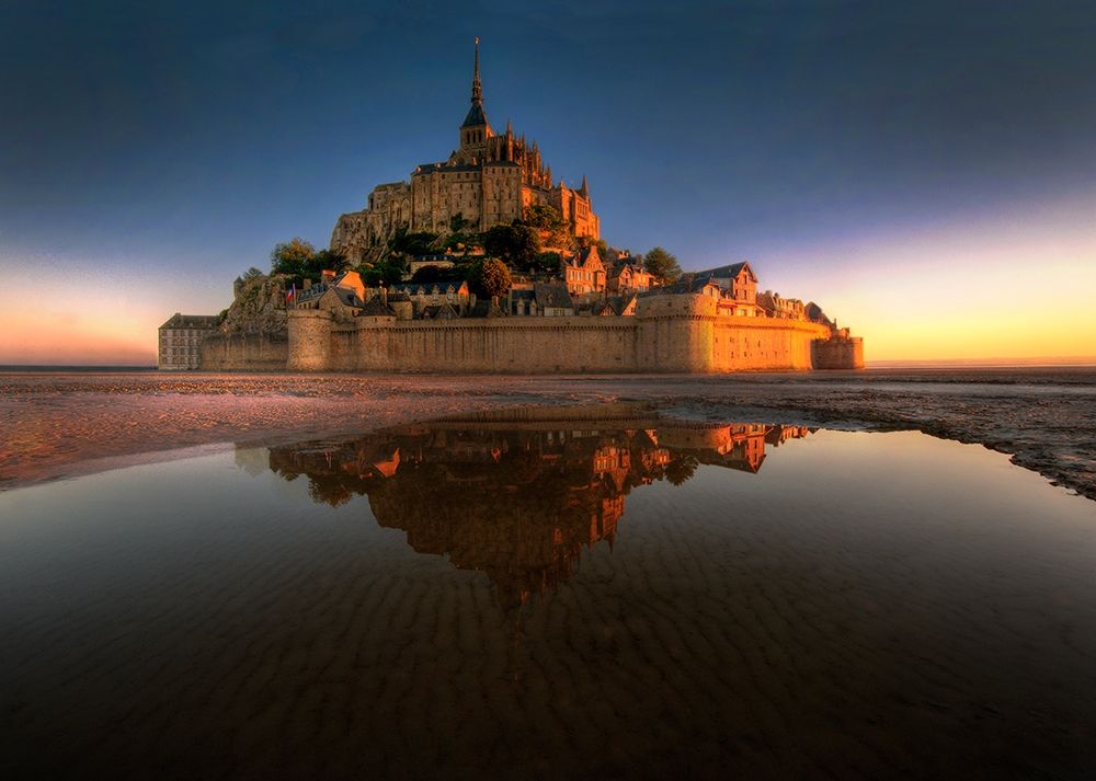 Mont Saint-Michel on the Normandy coast of France